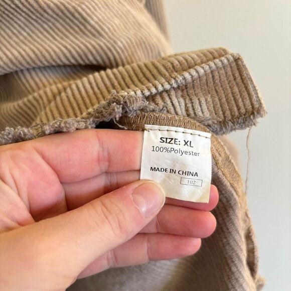 Corduroy Jacket Button Up Hooded Long Sleeve Brown - Womens Size XL - Picture 5 of 7